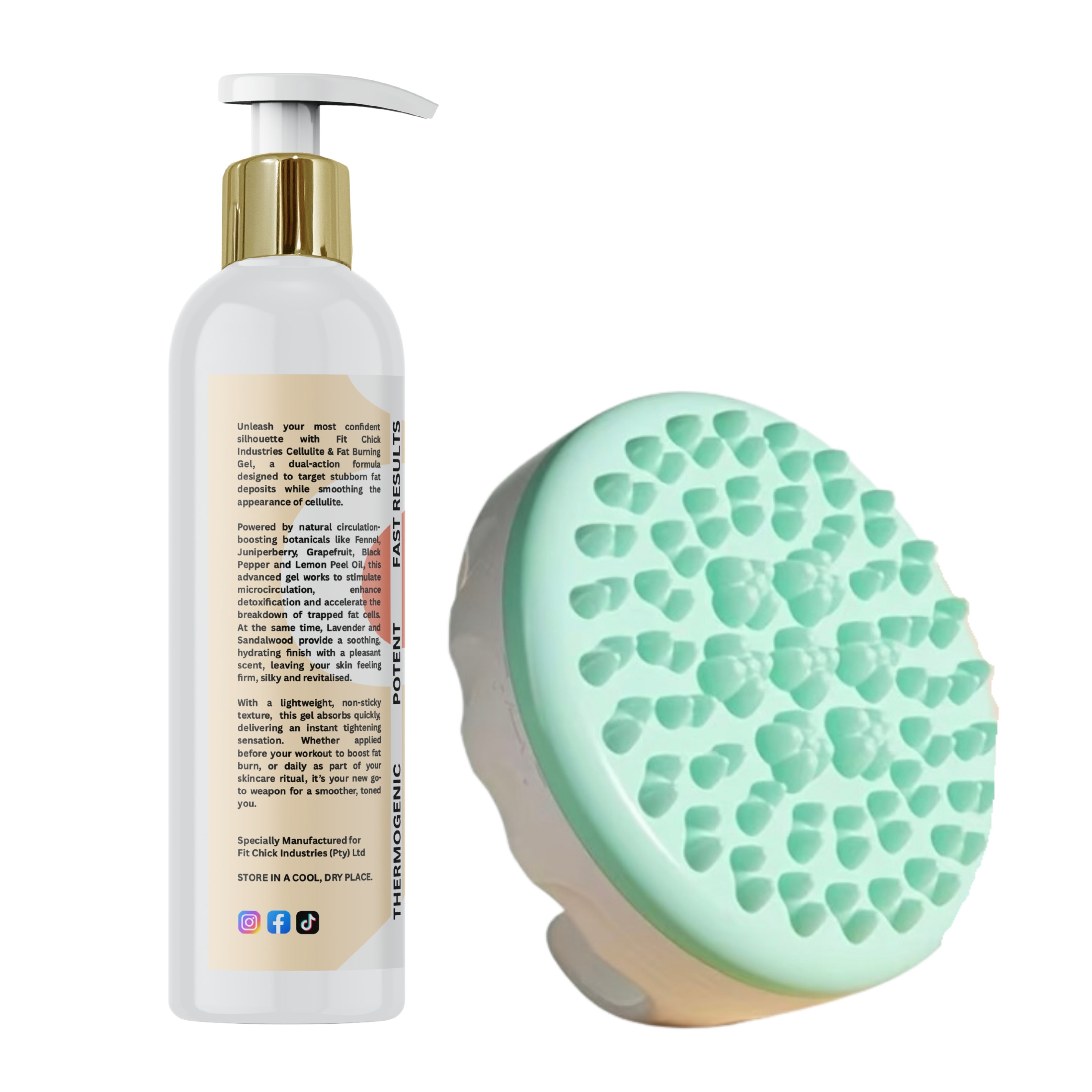 Cellulite & Fat Burn Gel-200ml+Cellulite Massager