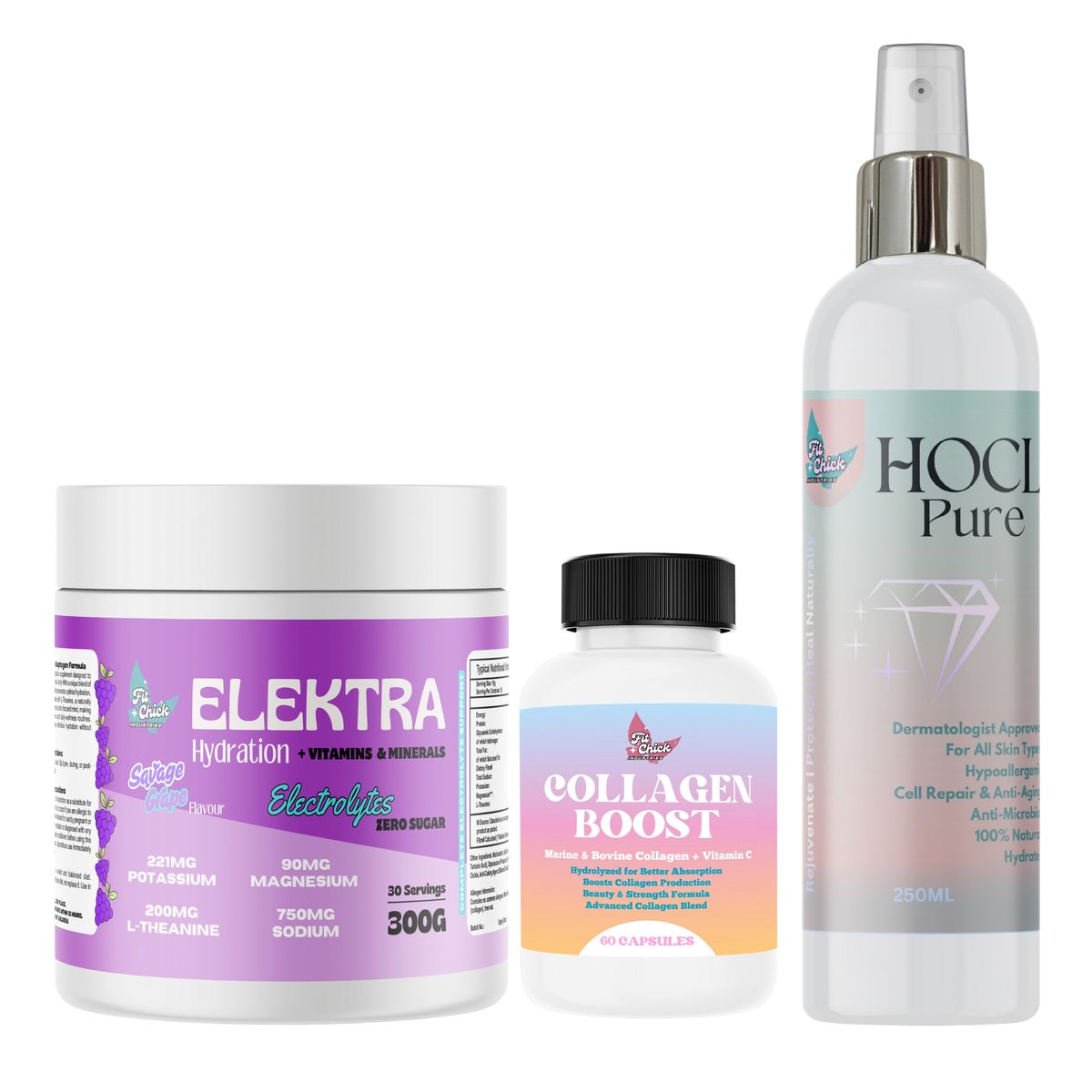 1x HOCL+ Collagen Boost+ Elektra Grape